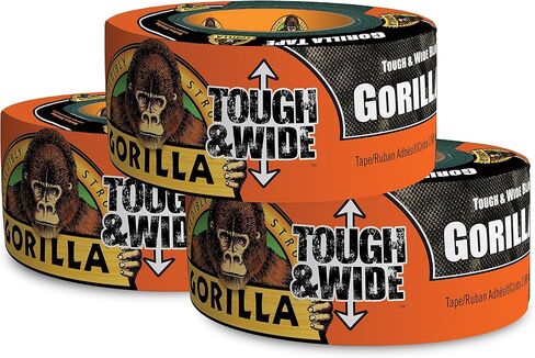 Gorilla Black Tough & Wide Duck Tape ، 2.88 "× 30 YD ، أسود ، (حزمة 6) in Saudi Arabia