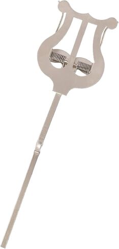 حامل موسيقى مسيرة لمشغلات المبتدئين Sax - Silver Iron Stand with Lyre Sheet Music Clip - Rightweight & Portable Sheet Music Stand for Alto Saxophone (Type B) in Kuwait
