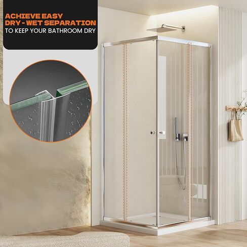 2pcs 78 "شريط ختم جانب باب دش ل 3/8" (10 مم) الزجاج بدون إطار ، واضحة المسح الدش المضاد للماء PVC ، يسهل تثبيته ، لا ملصق مطلوبة ، قابلة للشفاء ودائم للوقاية من التسرب in Kuwait