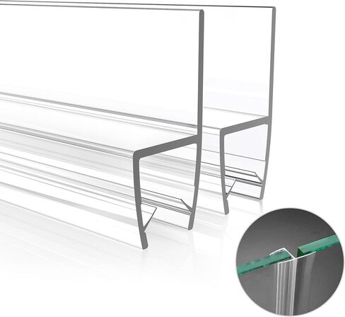2pcs 78 "شريط ختم جانب باب دش ل 3/8" (10 مم) الزجاج بدون إطار ، واضحة المسح الدش المضاد للماء PVC ، يسهل تثبيته ، لا ملصق مطلوبة ، قابلة للشفاء ودائم للوقاية من التسرب in Kuwait
