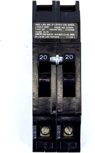 QC-20 Thomas & Betts Circuit Breaker 2 Pole 20 Amp 240V Fits Zinsco/Sylvania in Saudi Arabia