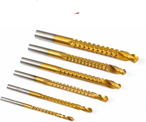 3/4/5/6/6.5/8mm Drill Bits Set HSS Composite Screw Tap Carpenter Woodworking Plastic Metal Hole Grooving Tools 1Pcs(3-8mm(6PCS)) in Kuwait