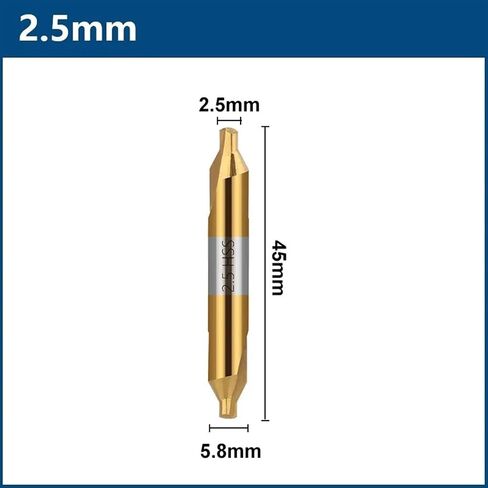 HSS Center Drill Bit 60 Degree Combined Countersinks Angle Bit 1.0 1.5 2.0 2.5 3.0 3.15 3.5 4.0 5.0 6.0mm Metal Drill Bit 1Pcs(2.5mm) in Saudi Arabia