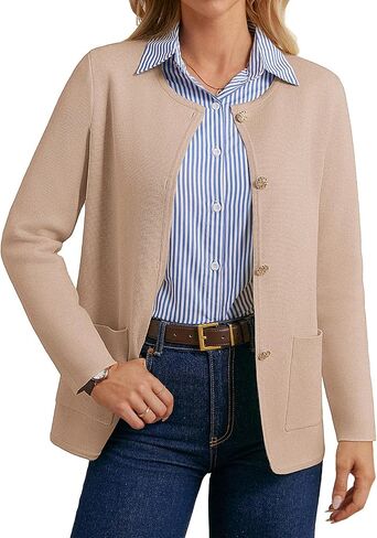 GRACE KARIN Sweater Blazers for Women 2025 Casual Button up Knit Blazer Open Front Sweatshirt Blazer Jacket with Pockets in Saudi Arabia