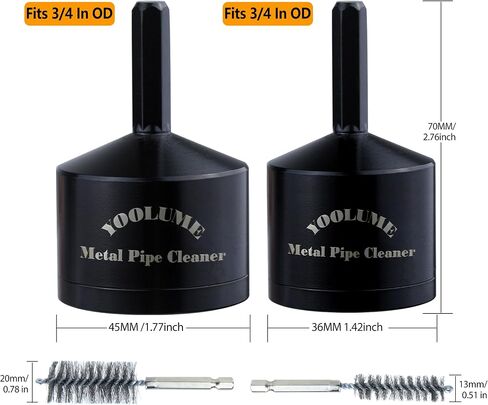 تشمل مجموعة منظف أنابيب النحاس للحفر (1/2 "و 3/4") ، فرشاة نظافة قابلة للاستبدال 2. in Saudi Arabia
