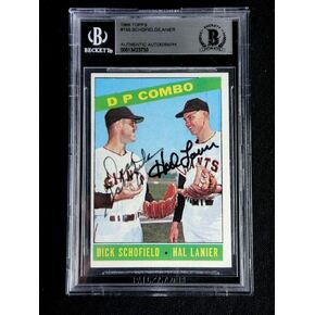 Dick Schofield & Hal Lanier Signed 1966 Topps #156 Beckett Autograph Auto - Baseball Slabbed Autographed Cards in Saudi Arabia