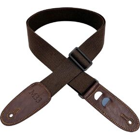 M33 Guitar Strap– with Pick Holder, Adjustable Cotton, Multi-Layered Synthetic Leather Ends – Fits Acoustic, Electric, Bass (brown) in Saudi Arabia