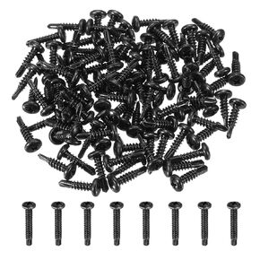 MECCANIXITY 120Pcs M4.2 x 13mm Pan Head Self Tapping Screws, Galvanized Carbon Steel Self Drilling Screws for Metal Sheet Metal Screw, Black in Kuwait