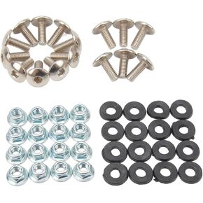Mudguard Bolt Gasher Nut Screw Kit ، 16 مجموعة Mudguard Bolt Gasher Nut Screw Kit M6 Thread Thread Kit ، لـ ATV Quad 4 Wheeler in Kuwait