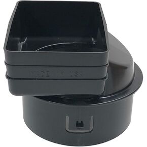 Plastic Universal Downspout to Drain Tile Adapter (4X4X4, Black) in Saudi Arabia