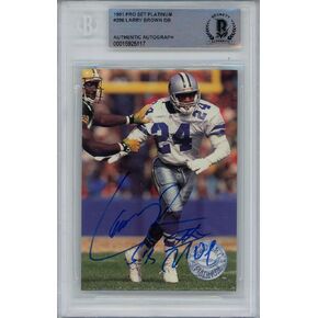 وقع لاري براون 1991 باسيفيك #575 بطاقة الصاعد ث/SB MVP Beckett SLAB 42903 - بطاقات الصاعد الموقعة لكرة القدم in Saudi Arabia