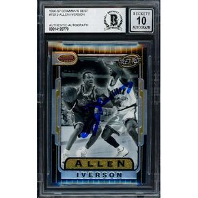 Allen Iverson Autographed 1996-97 Bowman's Best Retro Rookie Card #TB13 Philadelphia 76ers Auto Grade Gem Mint 10 Beckett BAS #14128770 - Basketball Slabbed Autographed Rookie Cards in Kuwait