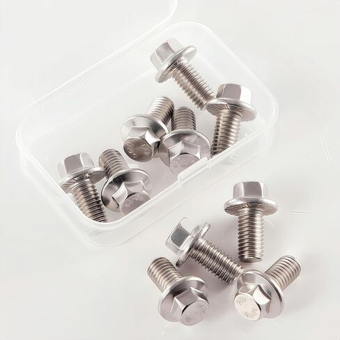 M8 x 16mm Flanged Hex Head Bolts Flange Hexagon Screws, M8x1.25 Bolt, 304 Stainless Steel(A2-70), Bright Finish, Fully Threaded, Hexagon Head Bolts, Quantity 15 in Saudi Arabia