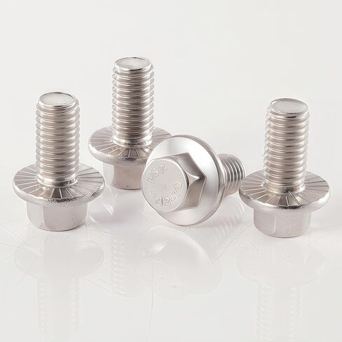 M8 x 16mm Flanged Hex Head Bolts Flange Hexagon Screws, M8x1.25 Bolt, 304 Stainless Steel(A2-70), Bright Finish, Fully Threaded, Hexagon Head Bolts, Quantity 15 in Saudi Arabia