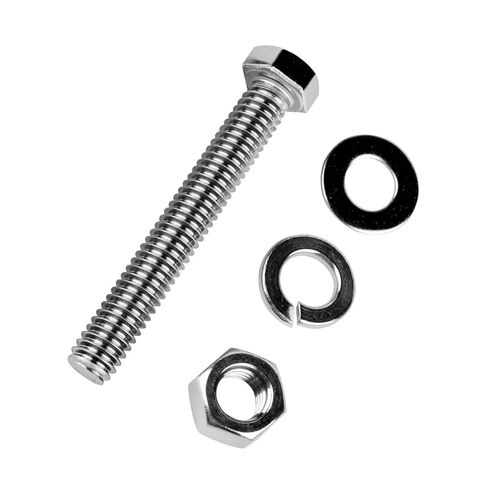 4Sets 1/2-13 x 2 Hex Head Bolts Screws with Hex Nuts and Thick Flat & Lock Washers, 304 Stainless Steel, UNC Coarse Thread, Silver Finish in Saudi Arabia