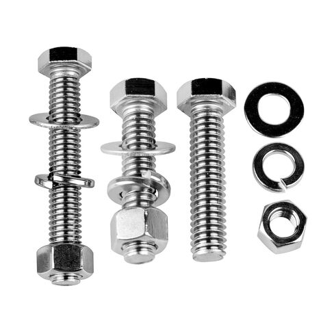 4Sets 1/2-13 x 2 Hex Head Bolts Screws with Hex Nuts and Thick Flat & Lock Washers, 304 Stainless Steel, UNC Coarse Thread, Silver Finish in Saudi Arabia