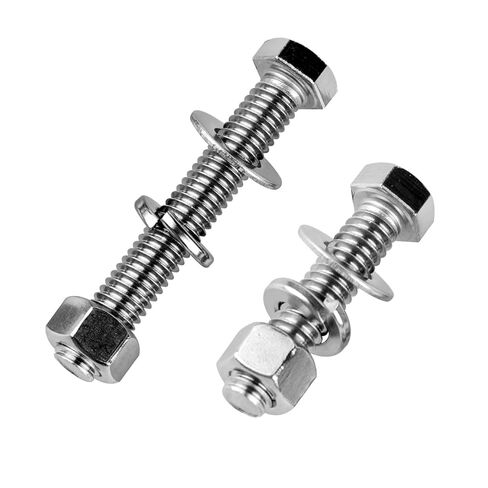 4Sets 1/2-13 x 2 Hex Head Bolts Screws with Hex Nuts and Thick Flat & Lock Washers, 304 Stainless Steel, UNC Coarse Thread, Silver Finish in Saudi Arabia