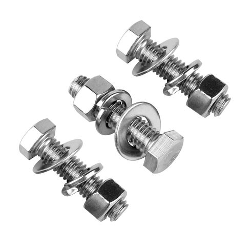 4Sets 1/2-13 x 2 Hex Head Bolts Screws with Hex Nuts and Thick Flat & Lock Washers, 304 Stainless Steel, UNC Coarse Thread, Silver Finish in Saudi Arabia