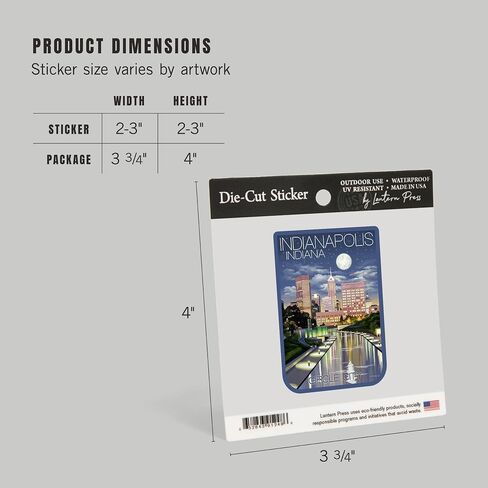Die Cut Sticker Indianapolis ، Indiana ، Photography ، Indianapolis in Night Circle City ، ملصق فينيل من 1 إلى 3 بوصات (شارات مقاومة للماء للسيارات ، زجاجات المياه ، أجهزة الكمبيوتر المحمولة ، المبردات) ، صغيرة in Saudi Arabia