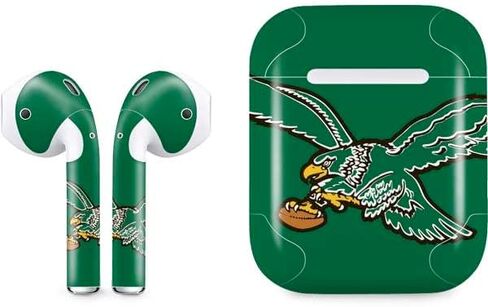 Skinit Skinit Audio Audio Skin متوافق مع Apple Airpods - NFL Philadelphia Eagles مرخصة رسميًا in Saudi Arabia