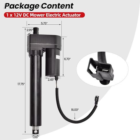 180035 12V DC MOWER ATTUATOR ELECTOR متوافق مع طوابق Powerfold Powerfold 3344 2248 3452 3452R 3461 3461R 3472 3472R 3552R 3561R 3572R 3761R 524V 526V in Kuwait