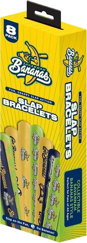 Allstar Innovations for the Savannah Bananas Slap Bracelets, Fun Snap Action, 8 Pack, Collectible Baseball Style (8 Pack Bracelets) in Kuwait