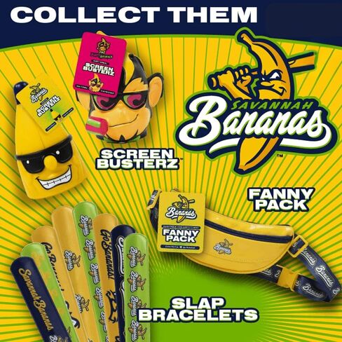 Allstar Innovations for the Savannah Bananas Slap Bracelets, Fun Snap Action, 8 Pack, Collectible Baseball Style (8 Pack Bracelets) in Kuwait