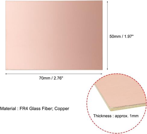 uxcell 12pcs 70x50mm Double Sided Copper Clad Laminate PCB Circuit Board FR4 2mm Thickness DIY Prototyping PCB Board in Saudi Arabia