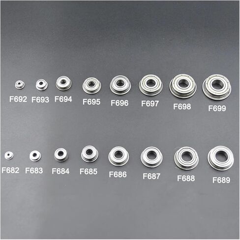 10pcs Flanged Bearings Bore 2mm 3mm 4mm 5mm 6mm 7mm 8mm 9mm 10mm F625 F605 F608 MF105 MF115 F695 ZZ Ball Bearing with Flange(8x19x6mm) in Saudi Arabia