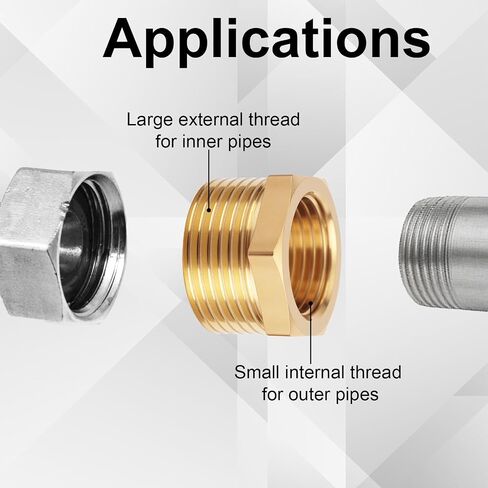9pcs المخفضة النحاسية جلبة سدقية ، 1/4 "npt ذكور إلى 1/8" محول مخفض الأنابيب الملولبة من الإناث لتطبيقات الغاز الهيدروليكي السباكة in Kuwait