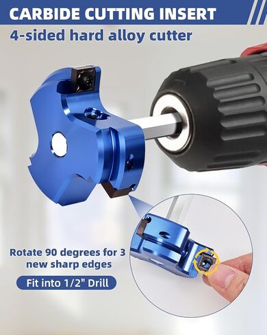 Triple Blade PVC Pipe Reamer Kit, Plastic Pipe Fitting Reamer Tool for Plumbing, 3 Blades PVC Fitting Saver for SCH40, ABS, CPVC Pipe, 6 PCS (3/4", 1", 1-1/2", 2", 3", 4") in Kuwait