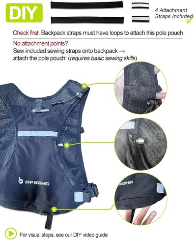 Trekking Poles Carry Bag, Waterproof & Lightweight Hiking Poles Storage Bag, Portable Storage Bag for Trekking Poles, Suitable for Running Hydration Vest & Backpacks in Kuwait