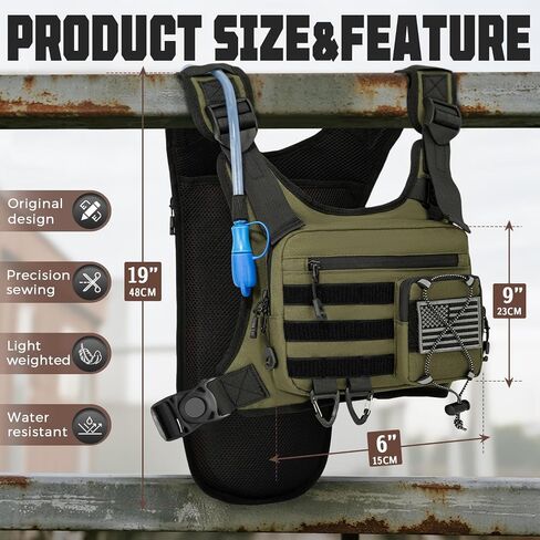 Hydration Vest with 2L Water Bladder for Men and Women,Lightweight Adjustable Hydration Backpack,Hiking Backpack with Water Bladder for Climbing Cycling Hiking in Kuwait