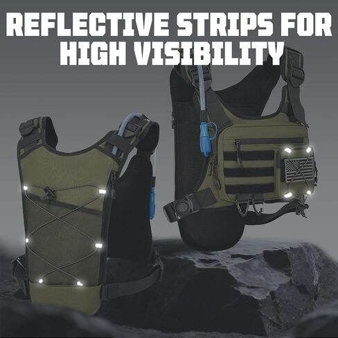 Hydration Vest with 2L Water Bladder for Men and Women,Lightweight Adjustable Hydration Backpack,Hiking Backpack with Water Bladder for Climbing Cycling Hiking in Kuwait