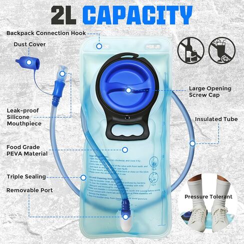 Hydration Vest with 2L Water Bladder for Men and Women,Lightweight Adjustable Hydration Backpack,Hiking Backpack with Water Bladder for Climbing Cycling Hiking in Kuwait