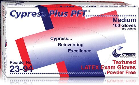 قفازات امتحان Cypress Plus PFT Latex ، قفازات طبية خالية من المسحوق ، غير خالية من المسحوق - العاج ، متوسط ​​الحجم ، 100 ، مربع واحد in Saudi Arabia