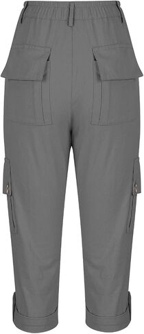 HelloHobot Summer Cargo Pants for Women ، HelloHobot Cargo Pants ، 2025 Solid Color Multi-Pocket in Saudi Arabia