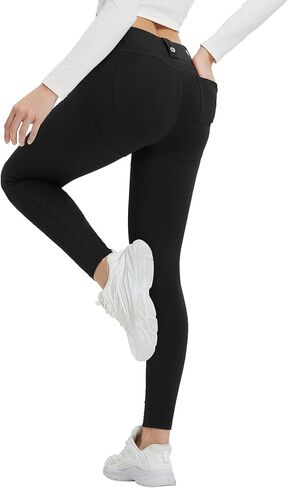 baleaf Womens Fleece Lined Leggings 4 Pockets Warm Thermal Winter Insulated Petite Pants Snow Cold Gear in Saudi Arabia