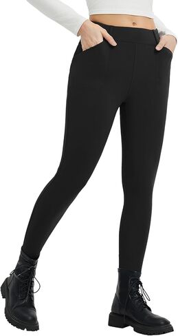 baleaf Womens Fleece Lined Leggings 4 Pockets Warm Thermal Winter Insulated Petite Pants Snow Cold Gear in Saudi Arabia