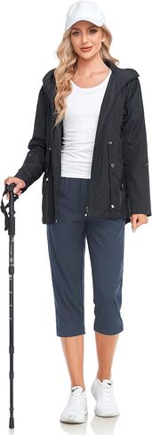 Gymbrave Women Women Capri Pants سريعة الجافة خفيفة الوزن المشي لمسافات طويلة كابريس سروال في الهواء الطلق مع جيوب السحاب in Kuwait