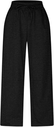 Barrel Sweatpant for Women Drawstring Elastic Waist Wide Leg Pants Casual Y2K Baggy Palazzo Trousers with Pockets in Saudi Arabia