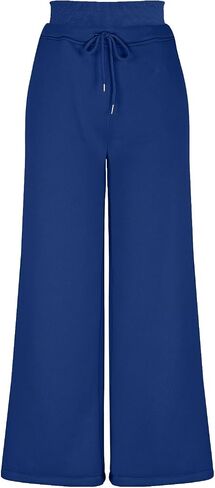 Wide Leg Sweatpants for Women Casual Elastic High Waisted Drawstring Long Pants with Pockets Baggy Track Pant in Kuwait