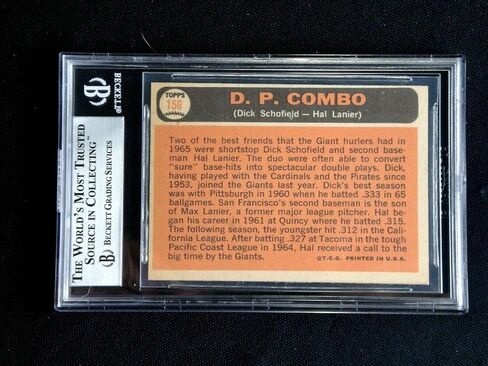 Dick Schofield & Hal Lanier وقع عام 1966 Topps #156 Beckett توقيعه Auto - بطاقات موقعة للبيسبول in Saudi Arabia
