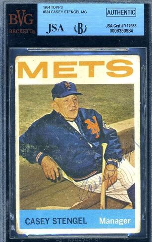وقعت كيسي ستنغيل باس بيكيت عام 1964 توقيع Topps - بطاقات موقعة بالبيسبول in Saudi Arabia