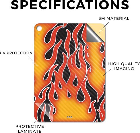 الجلد اللوحي الكربون اللوحي المتوافق مع Apple iPad Air 11 "(M3) 2025 - Hot Flames - Premium 3M Vinyl Wrap Decal Cover - يسهل تطبيقه | مصنوع في الولايات المتحدة الأمريكية بواسطة Mayyskins in Saudi Arabia