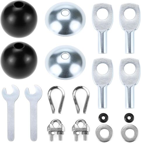 Qwork Gym Machine Cable Associory Set - سدادة الكرة الكابل 5 مم ، لوحة على شكل وعاء ، محطة العيينة ، مشبك حبل الأسلاك ، و Shimble in Saudi Arabia