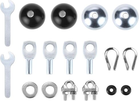 Qwork Gym Machine Cable Associory Set - سدادة الكرة الكابل 5 مم ، لوحة على شكل وعاء ، محطة العيينة ، مشبك حبل الأسلاك ، و Shimble in Saudi Arabia