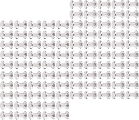 Aramox Stains Steel Stud Flat مسطح مسطح مجموعة تركيب فعال للحرف اليدوية الجلدية 100 مجموعة السحمة (3 * 4 * 6MM) in Kuwait