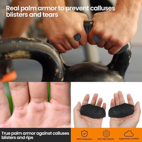 Upgraded Silicone Palm Protectors for Weightlifting & Gym - Breathable Anti-Slip Grip Pads for Deadlifts/Pull-Ups, Callus Prevention Hand Guards for Men Women, Ergonomic Workout Accessories in Saudi Arabia