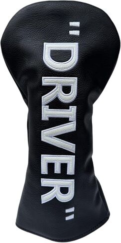 Golf Club Headcover 3 Wood Headcover Black n White Premium PU Leather Driver #3 Fairway Wood Hybrid Wood Head Cover Fits for All Brand in Saudi Arabia